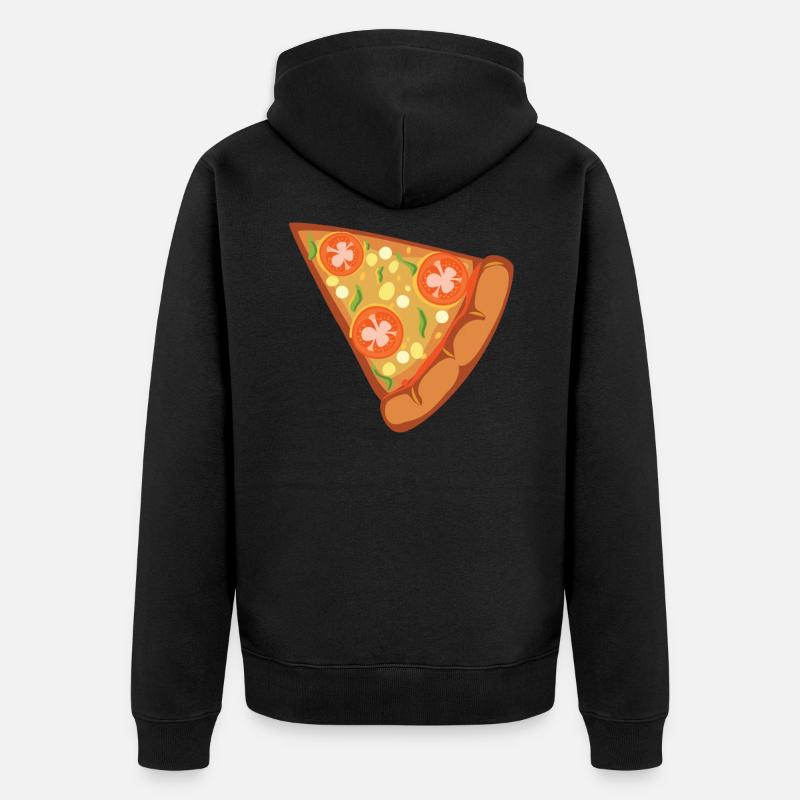 Pizza - nourriture préférée - Veste à capuche bio Premium Unisexe - noir