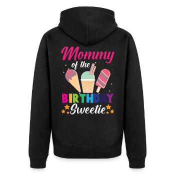 Anniversaire maman crème glacée princesse enfant - Veste à capuche bio Premium Unisexe - noir - Dos - Nico (187cm)