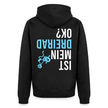 Tricycle upside down bike kindergarten - Unisex Premium Organic Zip Hoodie - black - Back - Nico (187cm)