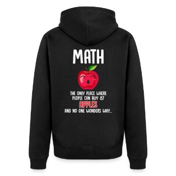 Math humour apple calcul mathématicien drôle - Veste à capuche bio Premium Unisexe - noir - Dos - Nico (187cm)