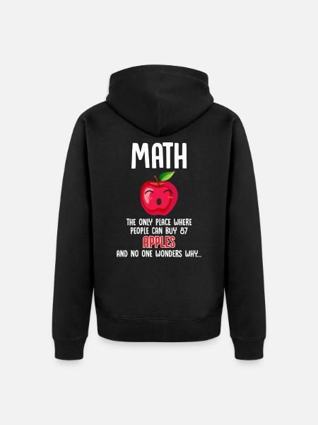Matematik humor æble beregning matematiker sjov - Premium økologisk unisex-hættejakke - sort