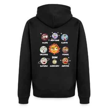 Système solaire galaxie espace planète - Veste à capuche bio Premium Unisexe - noir - Dos - Nico (187cm)