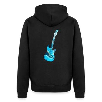Funky electric guitar music instrument guitarist - Unisex Premium Organic Zip Hoodie - black - Back - Nico (187cm)