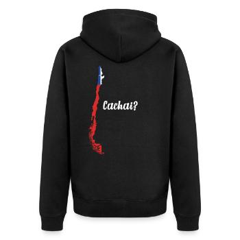 Chili Cachai Amérique du Sud carte drapeau chilien - Veste à capuche bio Premium Unisexe - noir - Dos - Nico (187cm)