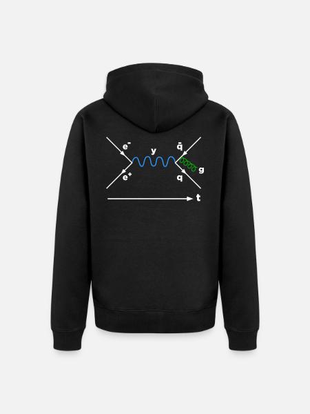 Feynman diagram physics physicist mathematician - Unisex Premium Organic Zip Hoodie - black