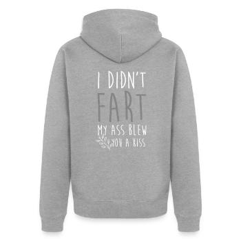 Drôle pet cadeau merde blague péter humour - Veste à capuche bio Premium Unisexe - gris chiné - Dos - Nico (187cm)