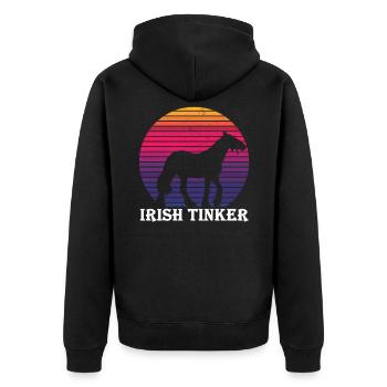 Irish Tinker - Cheval rétro style - Veste à capuche bio Premium Unisexe - noir - Dos - Nico (187cm)