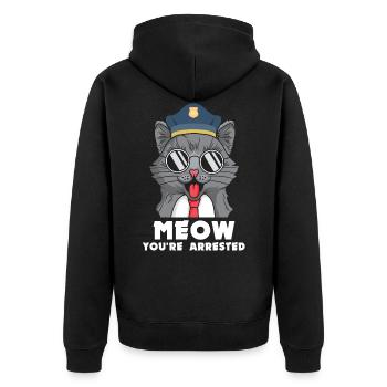 Meow a arrêté le policier du chaton de la police du chat - Veste à capuche bio Premium Unisexe - noir - Dos - Nico (187cm)