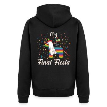 Junggesellin Party Hühner Fiesta Pinata Hochzeit - Unisex Premium Bio Zip Hoodie - Schwarz - Hinten - Nico (187cm)