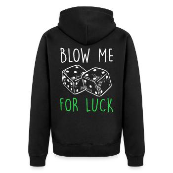 Würfelspiel Glücksspiel Brettspiel Würfeln - Unisex Premium Bio Zip Hoodie - Schwarz - Hinten - Nico (187cm)