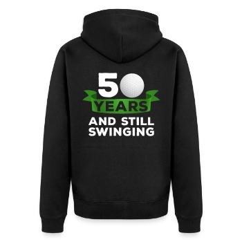 50 years of golfers 50th birthday of golf golfers - Unisex Premium Organic Zip Hoodie - black - Back - Nico (187cm)