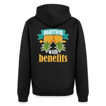 Ananas échangiste pervers couple swinging sexe - Veste à capuche bio Premium Unisexe - noir - Dos - Nico (187cm)