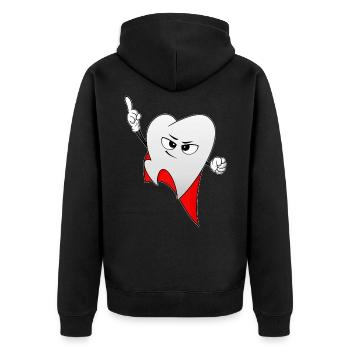 Zahn Superzahn Peterzahn Zahn Held ZMFA dentist - Unisex Premium Organic Zip Hoodie - black - Back - Nico (187cm)