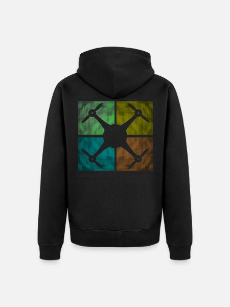 Drojne Quadrocopter drone pilot - Unisex Premium Organic Zip Hoodie - black