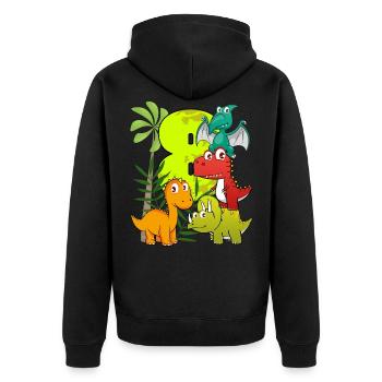 Garçon d'anniversaire de 8 ans huit 8. Dino T-Rex - Veste à capuche bio Premium Unisexe - noir - Dos - Nico (187cm)