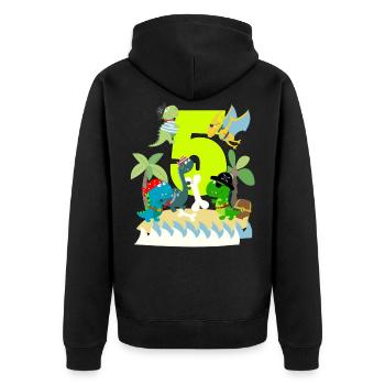 5 ans pirate anniversaire garçon cinq 5ème dinosaures T-Rex - Veste à capuche bio Premium Unisexe - noir - Dos - Nico (187cm)