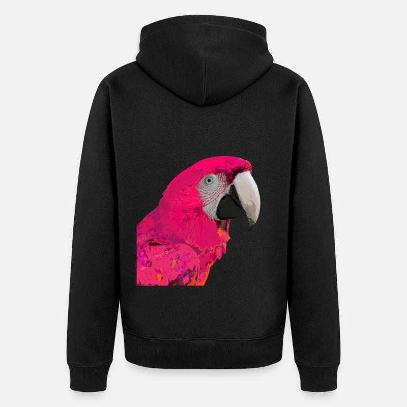 Perroquet rose - Veste à capuche bio Premium Unisexe - noir