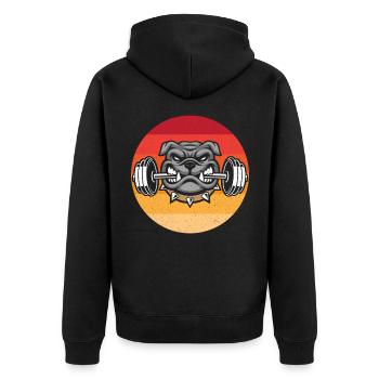 Haltérophilie Pit bull chien fitness - Veste à capuche bio Premium Unisexe - noir - Dos - Nico (187cm)