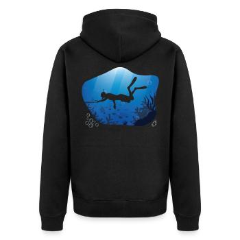 Apnea Graphic Apnea Diver Apnea Diving Ocean - Unisex Premium Organic Zip Hoodie - black - Back - Nico (187cm)