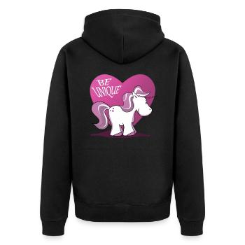 Unicorn Pegasus Horse Riding Pony Horses Magic - Unisex Premium Organic Zip Hoodie - black - Back - Nico (187cm)
