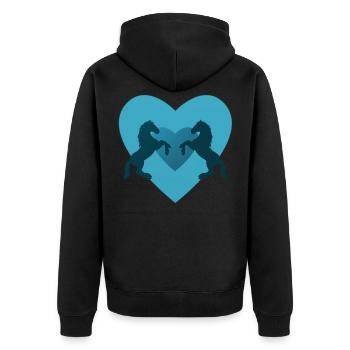 Horse horses riding equestrian pony western - Unisex Premium Organic Zip Hoodie - black - Back - Nico (187cm)