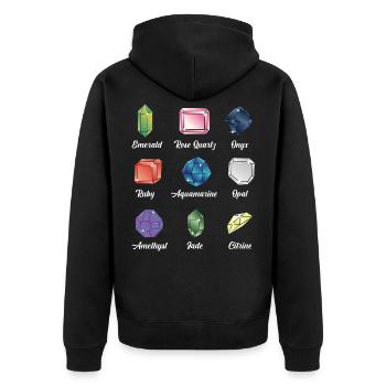 Gemstone jewelry geologist crystal collector - Unisex Premium Organic Zip Hoodie - black - Back - Nico (187cm)