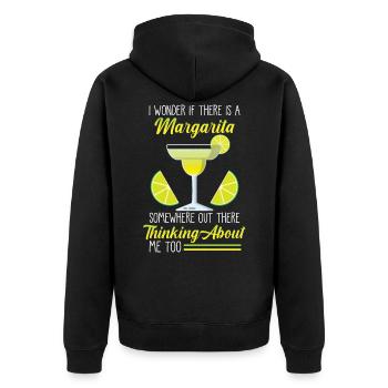 Urkomische Margarita Tequila Lustiger Alkoholkonsu - Unisex Premium Bio Zip Hoodie - Schwarz - Hinten - Nico (187cm)