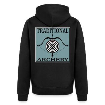 Tir à l'arc traditionnel - Veste à capuche bio Premium Unisexe - noir - Dos - Nico (187cm)