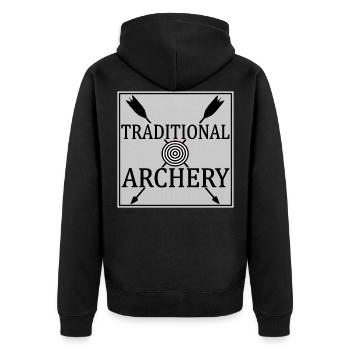 Tir à l'arc traditionnel - Veste à capuche bio Premium Unisexe - noir - Dos - Nico (187cm)