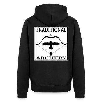 Tir à l'arc traditionnel - Veste à capuche bio Premium Unisexe - noir - Dos - Nico (187cm)