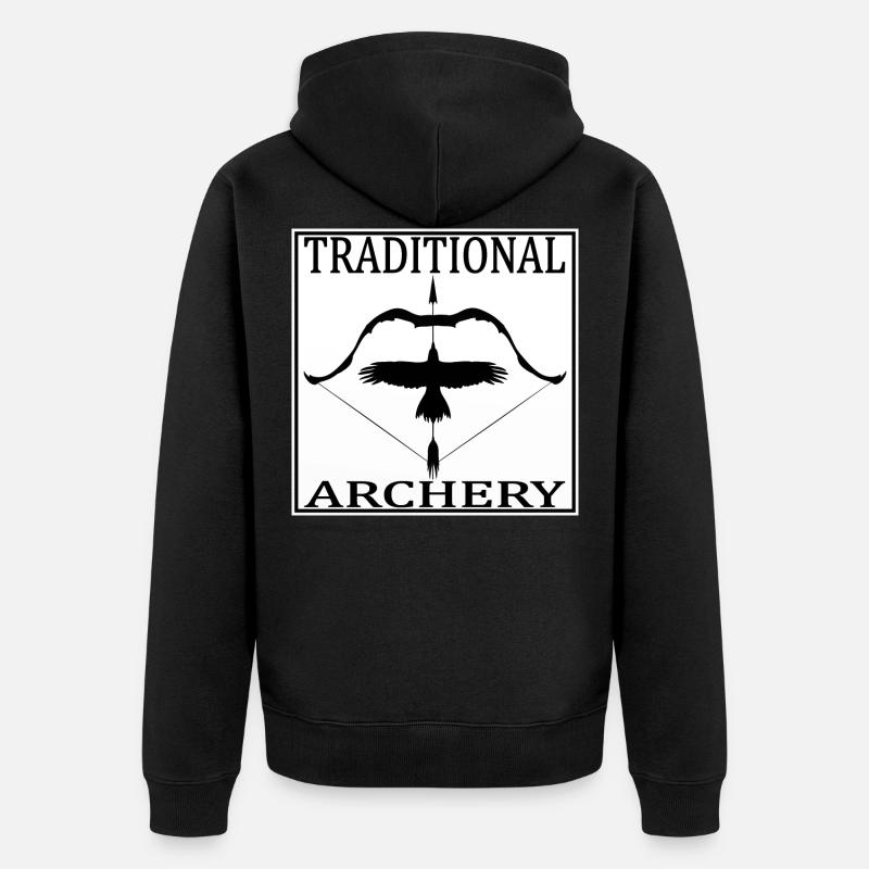 Tir à l'arc traditionnel - Veste à capuche bio Premium Unisexe - noir