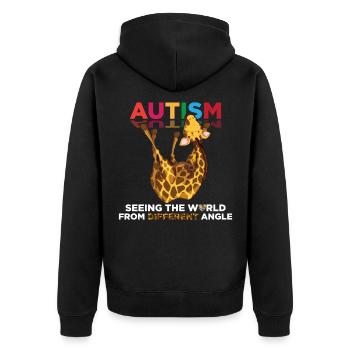 Prise en charge de l'autisme Angle autistique Autistique - Veste à capuche bio Premium Unisexe - noir - Dos - Nico (187cm)