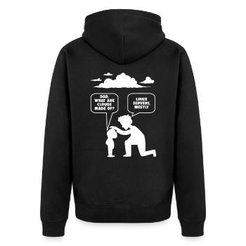 Linux software developer computer programmer - Unisex Premium Organic Zip Hoodie - black - Back - Nico (187cm)