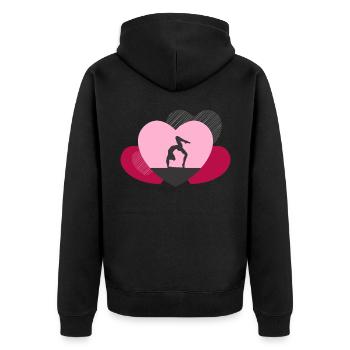 Akrobatik Mädchen Flipping Tochter Turnerin - Unisex Premium Bio Zip Hoodie - Schwarz - Hinten - Nico (187cm)
