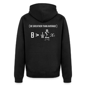 Mathematische Formel Durchschnitt Mathe lustig - Unisex Premium Bio Zip Hoodie - Schwarz - Hinten - Nico (187cm)