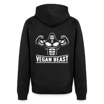Vegan Beast Gorilla Veganism Sport Gym - Veste à capuche bio Premium Unisexe - noir - Dos - Nico (187cm)