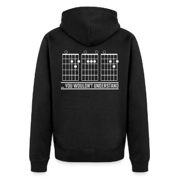 Playing the guitar DAD Bass Acoustic music guitars - Unisex Premium Organic Zip Hoodie - black - Back - Nico (187cm)
