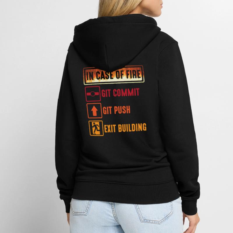 Git commit git push Programmierer IT Informatiker Unisex Premium Bio Zip Hoodie