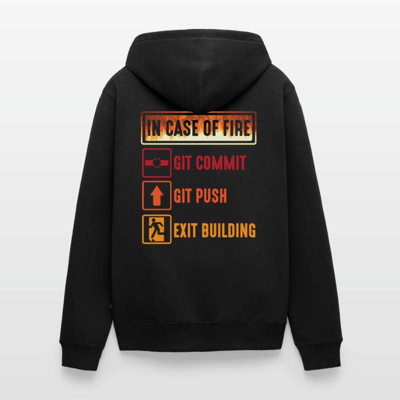 Git commit git push Programmierer IT Informatiker Unisex Premium Bio Zip Hoodie