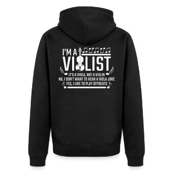 Je suis altiste ce n'est pas alto alto - Veste à capuche bio Premium Unisexe - noir - Dos - Nico (187cm)