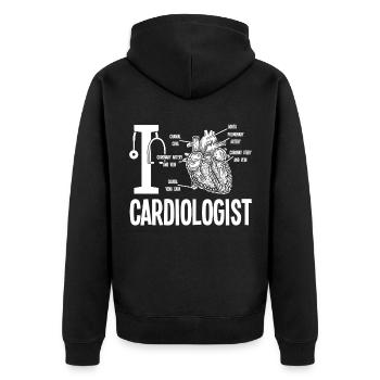 Dear cardiologist heart anatomy cardiology - Unisex Premium Organic Zip Hoodie - black - Back - Nico (187cm)