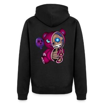 Skull Teddy bear skeleton Halloween gift idea - Unisex Premium Organic Zip Hoodie - black - Back - Nico (187cm)