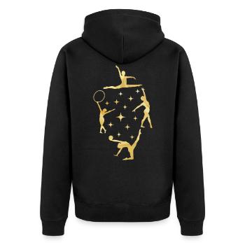 Tanzende Turnerin Mädchen Gymnastik Akrobatik - Unisex Premium Bio Zip Hoodie - Schwarz - Hinten - Nico (187cm)