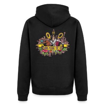 Patches de couture la citation de métier de passe-temps d'âme - Veste à capuche bio Premium Unisexe - noir - Dos - Nico (187cm)