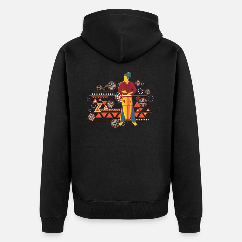 Conga drums art batteur musiciens - Veste à capuche bio Premium Unisexe - noir