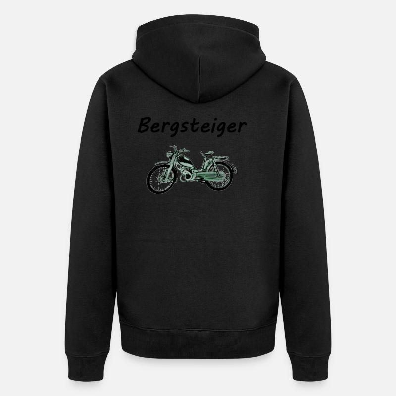 Zündapp Bergsteiger Moped Mofa - Unisex Premium Bio Zip Hoodie - Schwarz