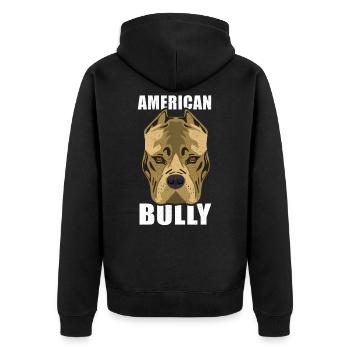American Bully dog - Unisex Premium Organic Zip Hoodie - black - Back - Nico (187cm)