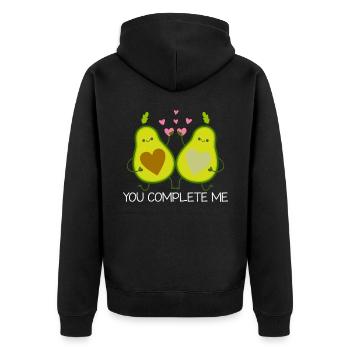 Relation de couple avocat doux pour la Saint-Valentin - Veste à capuche bio Premium Unisexe - noir - Dos - Nico (187cm)