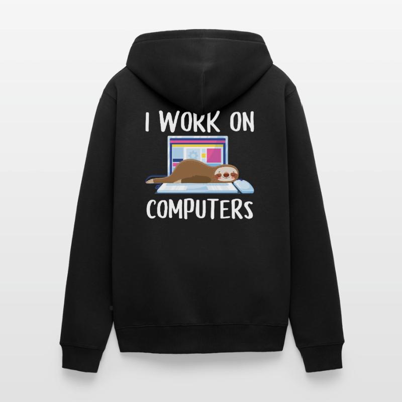 I work on computers Computer Programer Geschen Unisex Premium Organic Zip Hoodie