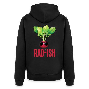 Fun radis avec lunettes de soleil Jardinage - Veste à capuche bio Premium Unisexe - noir - Dos - Nico (187cm)